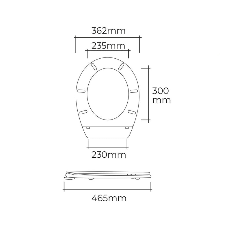 White Basic Toilet Seat 600G With Edm Screws