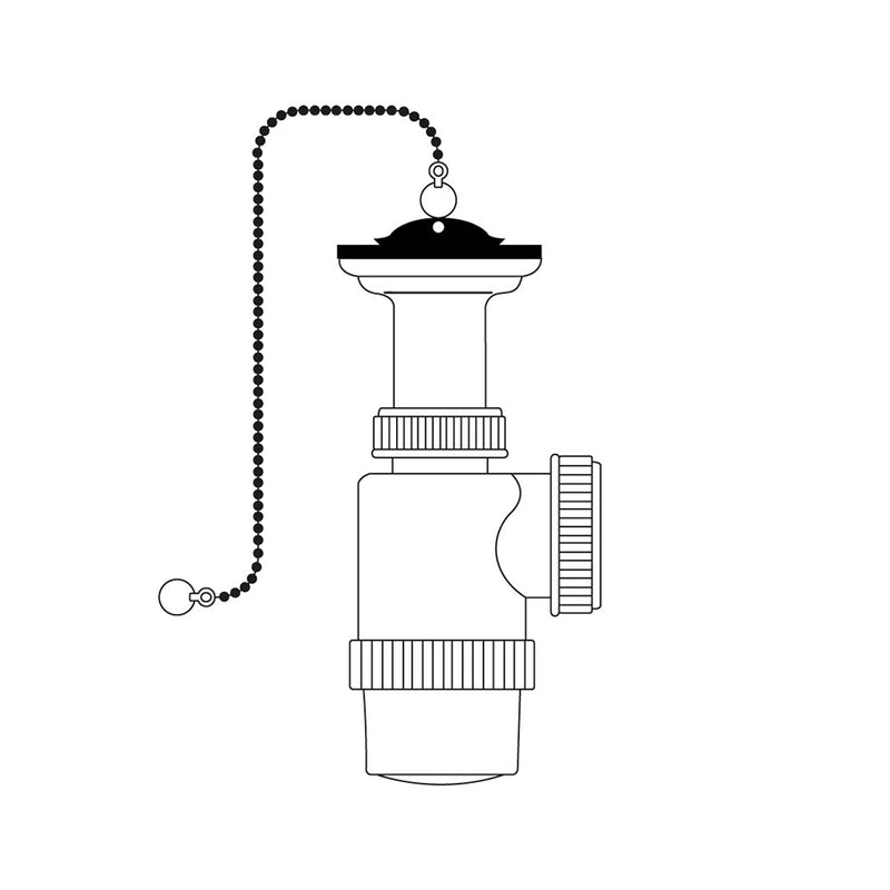 Sifon De Botella Extensible V70 1" 1/2" Con Cadena Y Tapon