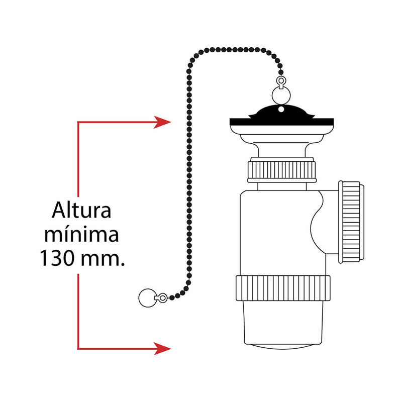 Mini Sifon De Botella Extensible V70 Con Cadena Y Tapon
