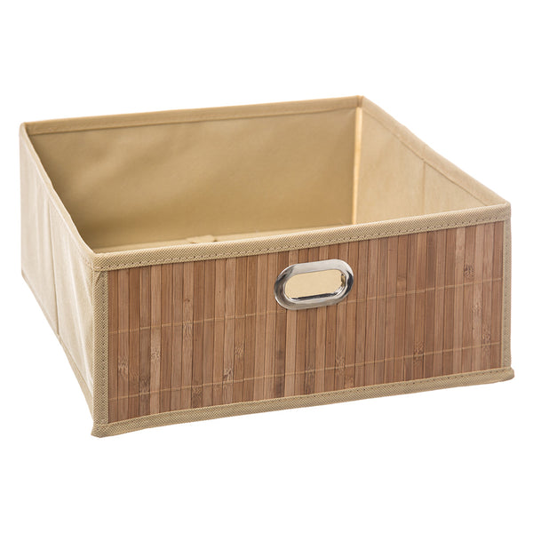 Cesta Para Mueble De Baño Bambú Natural 31X31X13, 5Cm