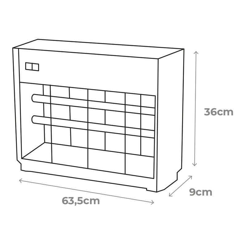 Mata Insectos Profesional Electronico 2X20W 150M²  64X10X36Cm Color Cromo/Negro Edm