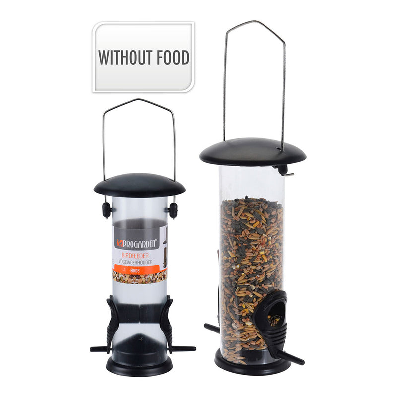 Bird Feeder, Black, Cylinder Shape Ø10x23cm Progarden