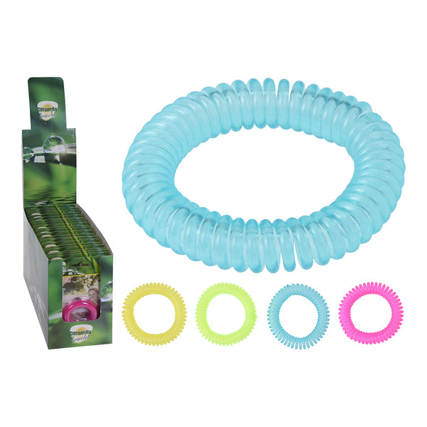 Pulsera Espiral Antimosquitos Con Citronela, Ø6Cm Colores Surtidos