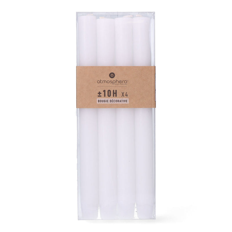 Pack 4 Velas Color Blanco Rustico 85G