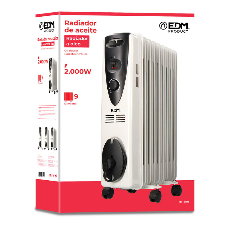 Radiador De Aceite - 2000W - (9 Elementos) - Edm