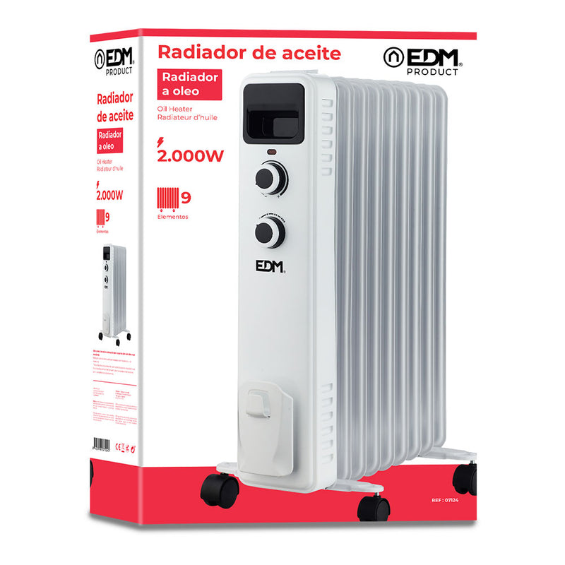 Radiador Aceite (9 Elementos) 2000W "Tamaño Especial" Edm