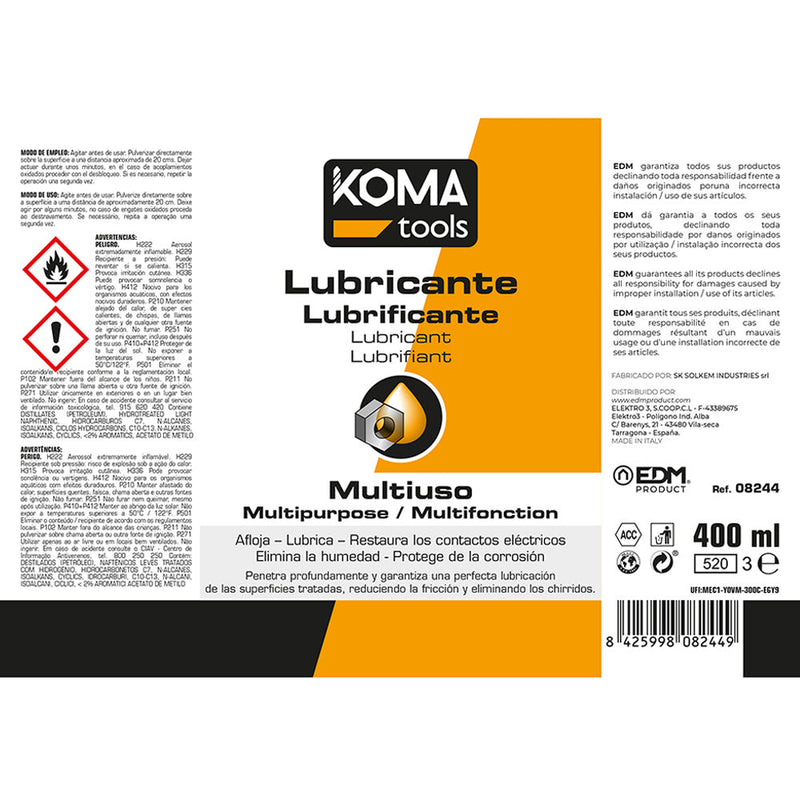 Lubricante Multiusos Spray 400Ml Koma Tools