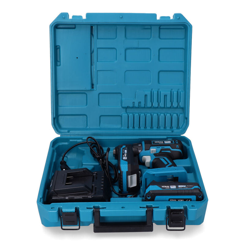 Kit Maletin Taladro Atornillador 20V Brushless Koma Tools