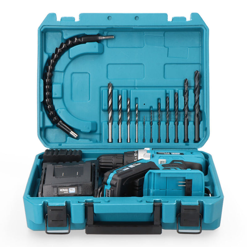 Kit Maletin Taladro Atornillador Con 40 Accesorios 20V Con Batería Y Cargador Koma Tools