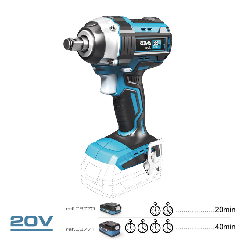 20V Brushless Impact Wrench (Without Battery or Charger) 16x23.5cm Koma Tools