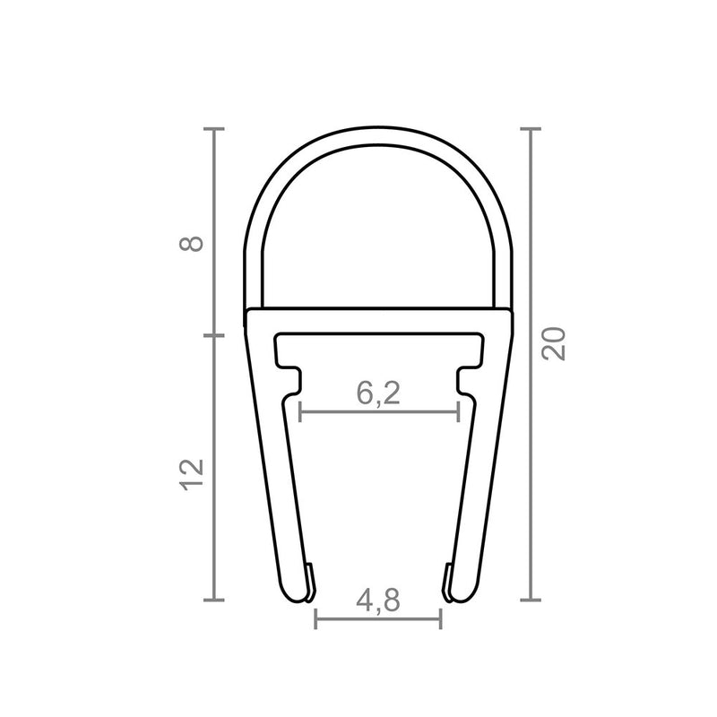 Perfil De Burbuja Para Mampara Pf3 10,2X20Mm Tr 18525 Micel