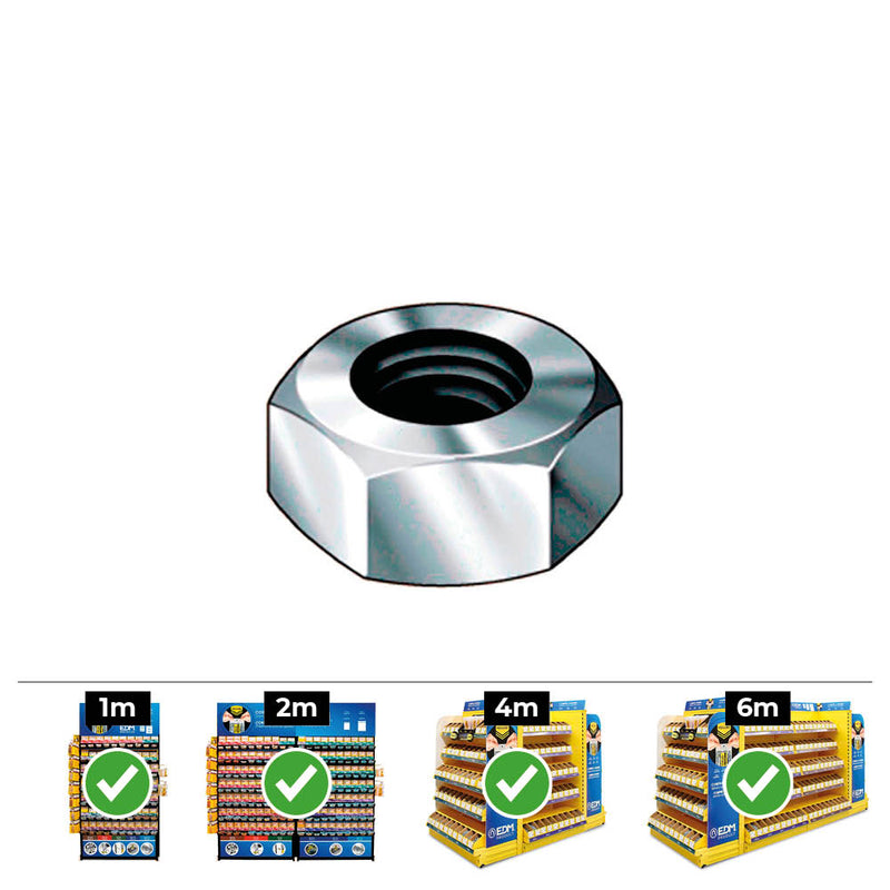 Caja 500 Unid, Tuerca Hexagonal Din/Ref 934 Ø5Mm Zincado Celo