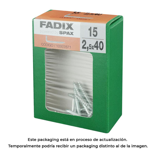 Caja M 15 Unid, Alcayata Roscada Cinc 2,5X40Mm Fadix