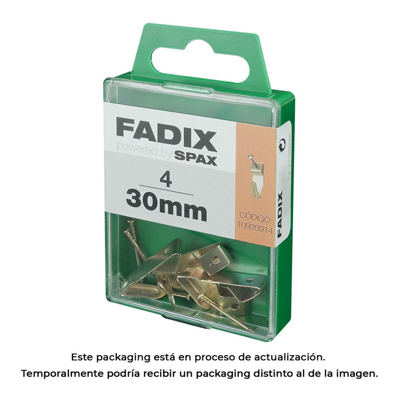 Caja M 4 Unid, Cuelgacuadros Hansafix 30Mm Fadix