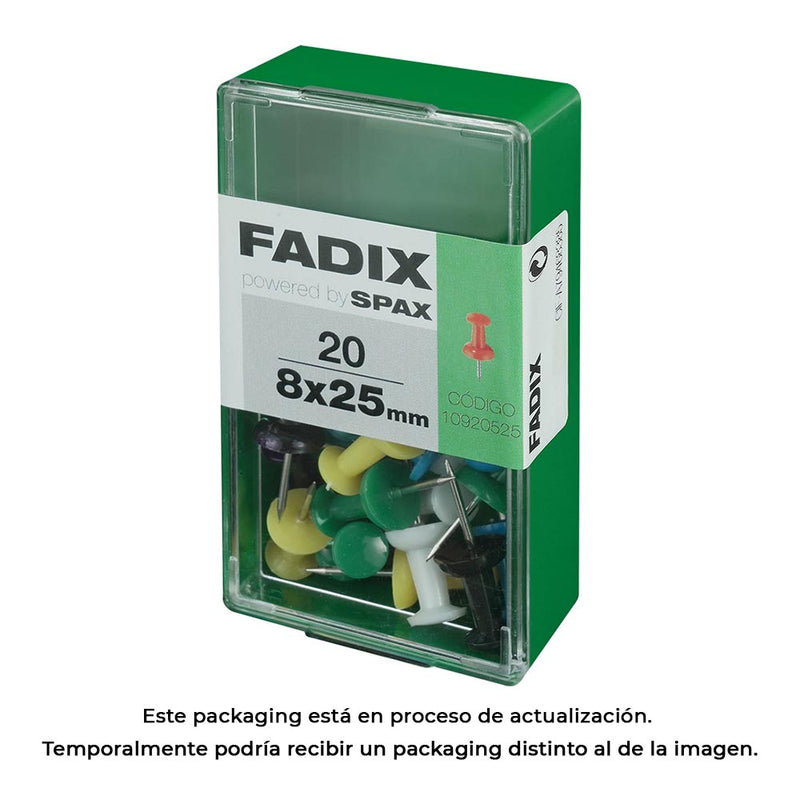 Caja S 20 Unid, Chincheta Alfiler Surtido 8X25Mm Fadix