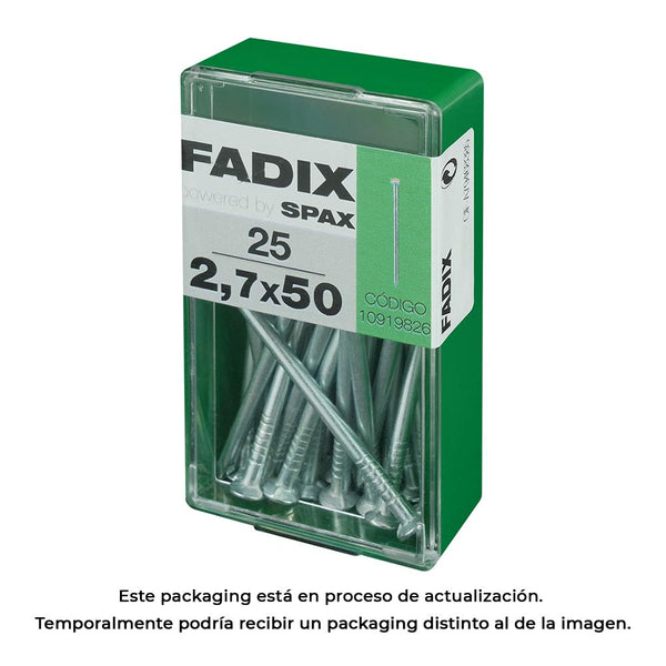 Caja S 25 Unid, Clavo Cp Acero 2,7X50Mm Fadix