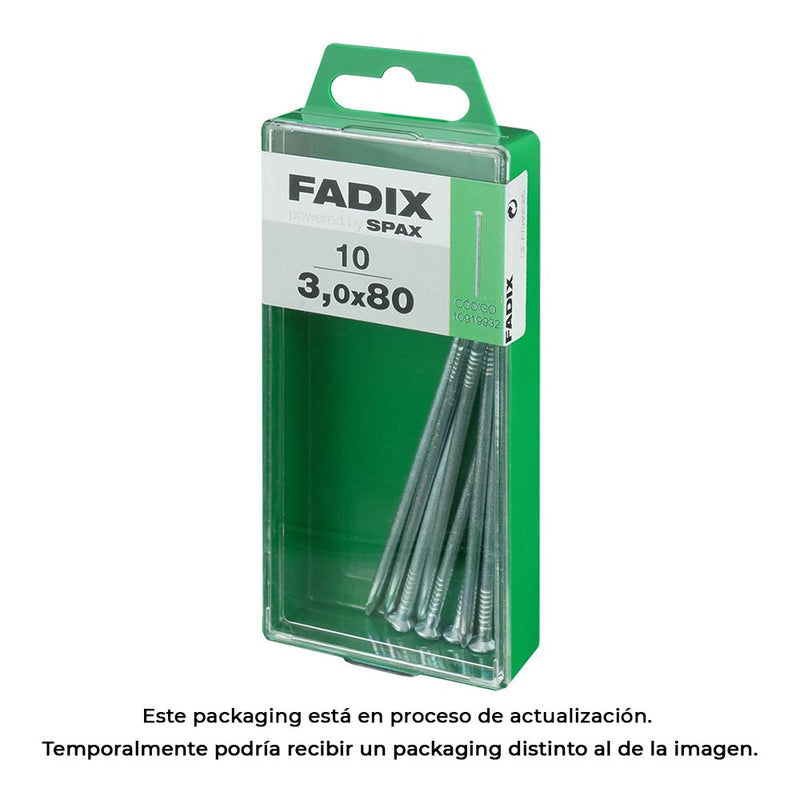 Caja M 10 Unid, Clavo Cp Acero 3,0X80Mm Fadix