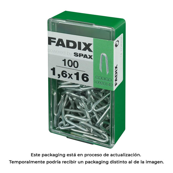 Caja S 100 Unid, Grampillones Cinc 1,6X16Mm Fadix