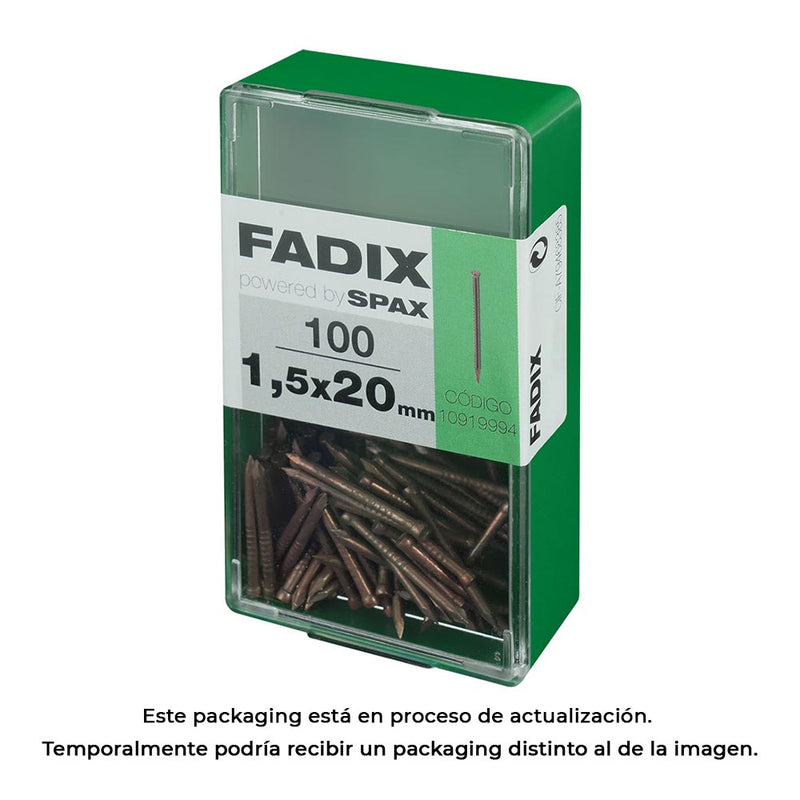 Caja S 100 Unid, Clavo De Acero Para Rodapie 1,5X20Mm Fadix