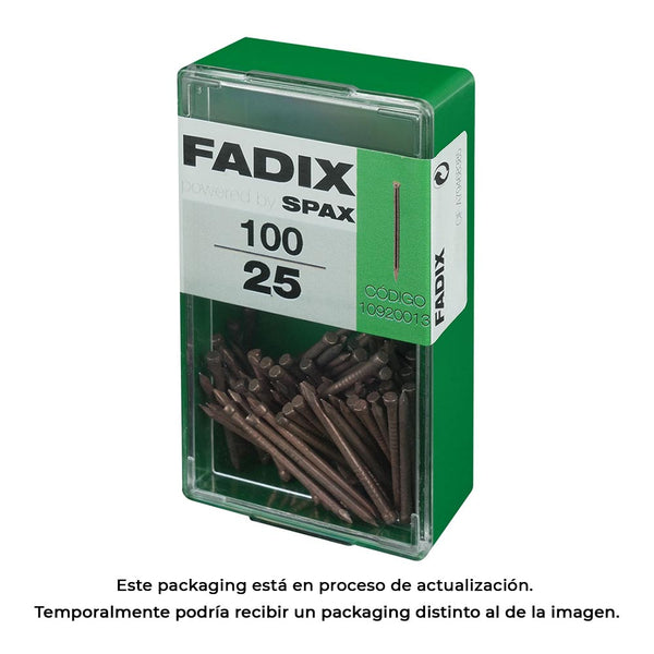 Caja S 100 Unid, Clavo De Acero Para Rodapie 1,5X25Mm Fadix