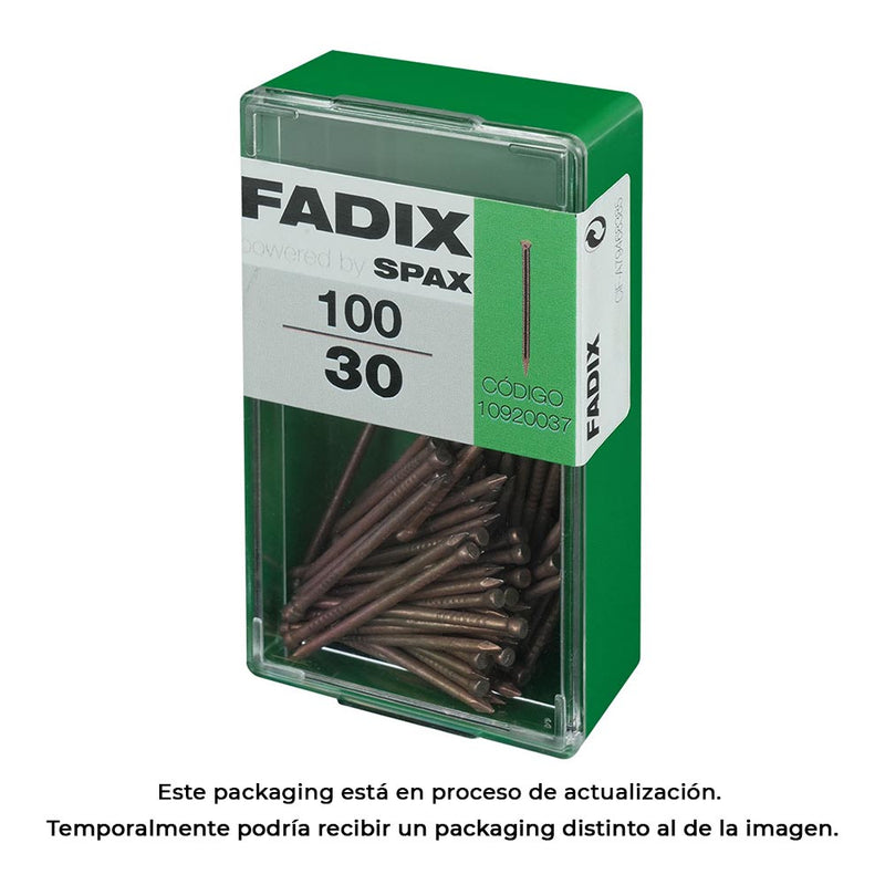 Caja S 100 Unid, Clavo De Acero Para Rodapie 1,5X30Mm Fadix