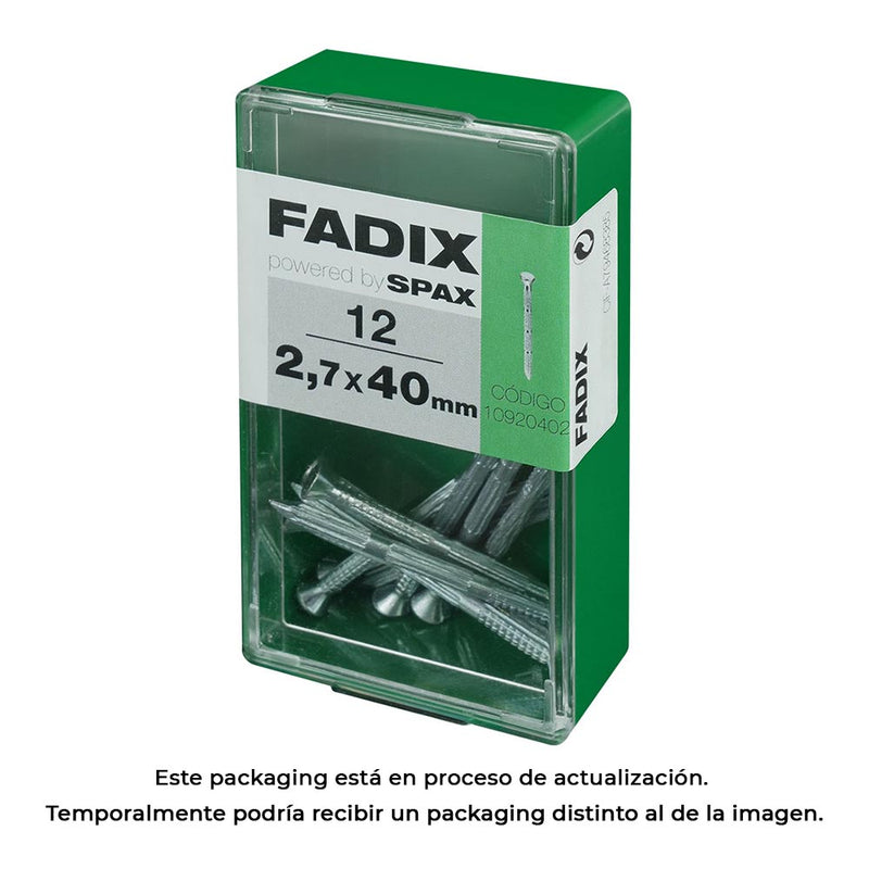 Caja S 12 Unid, Clavo Cp Estriado Acero 2,7X40Mm Fadix