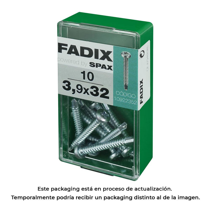 Caja S 10 Unid, Tornillo Rosca Chapa Cr Autot, 3,9X32Mm Fadix