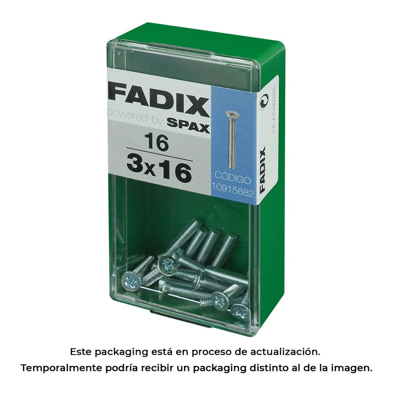 Caja S 16 Unid, Tornillo Metrica Cp M 3X16Mm Fadix