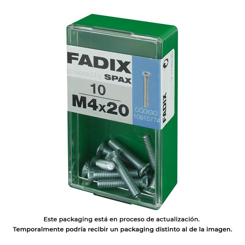 Caja S 10 Unid, Tornillo Metrica Cp M 4X20Mm Fadix