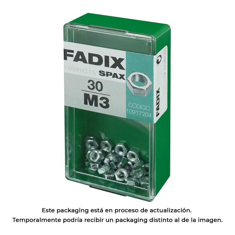 Caja S 30 Unid, Tuerca Cinc M 3 Fadix