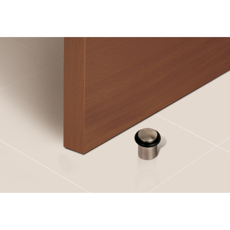 10 nickel-plated cylindrical door stops with rubber buffer and 20mm diameter 