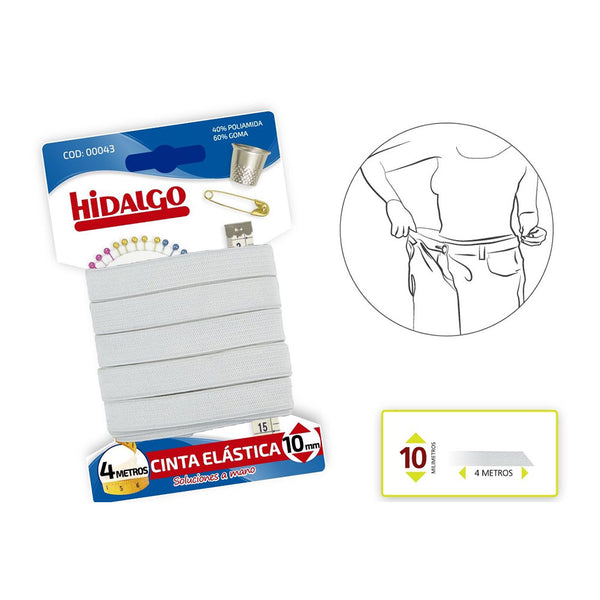 Blister Cinta Elástica 10Mmx4Mts, Blanco Hidalgo