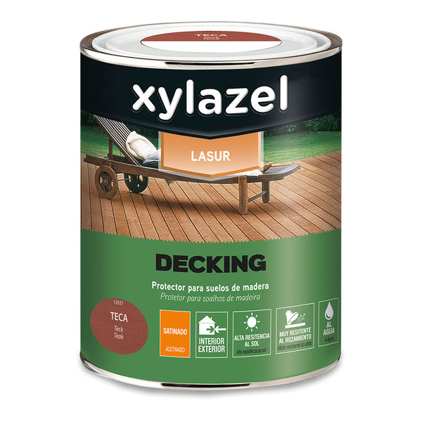 Xylazel  Protector De Suelos De Madera Al Agua De Larga Duración Decking Teca 0,750L