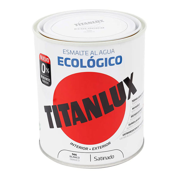 Titanlux Ecological Water-based Satin Enamel White 750ml 01T056634