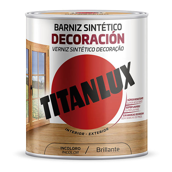 Barniz Sintético Decoración Brillante Incoloro 0,750L Titanlux M10100034