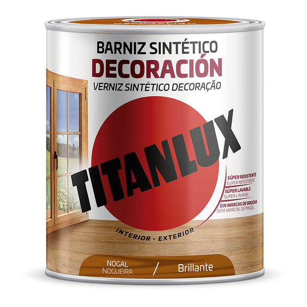 Barniz Sintético Decoración Brillante Nogal 0,250L Titanlux M10100314