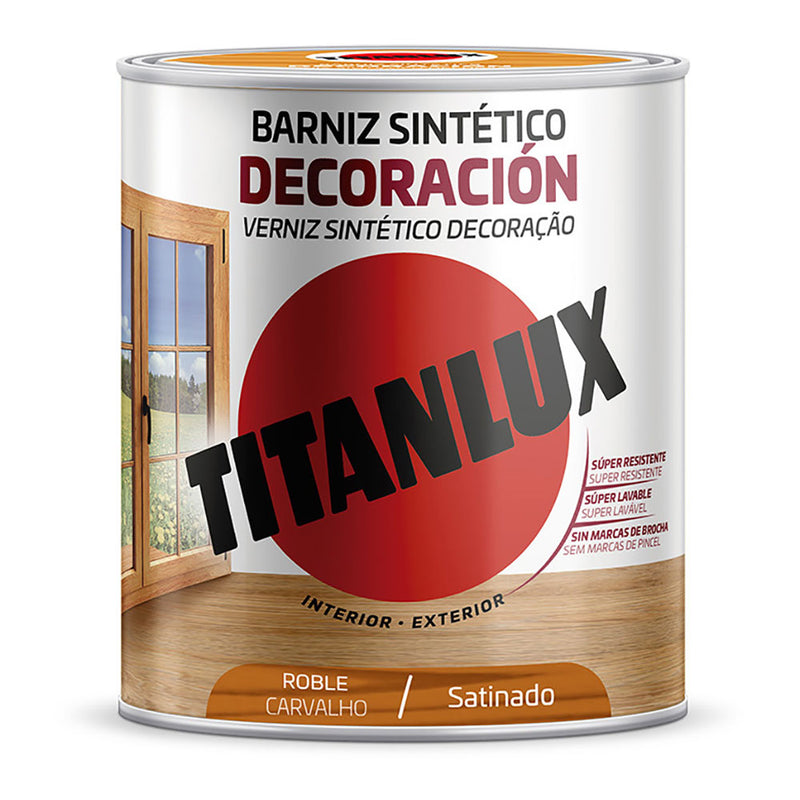 Barniz Sintético Decoración Satinado Roble 0,250L Titanlux M11100214