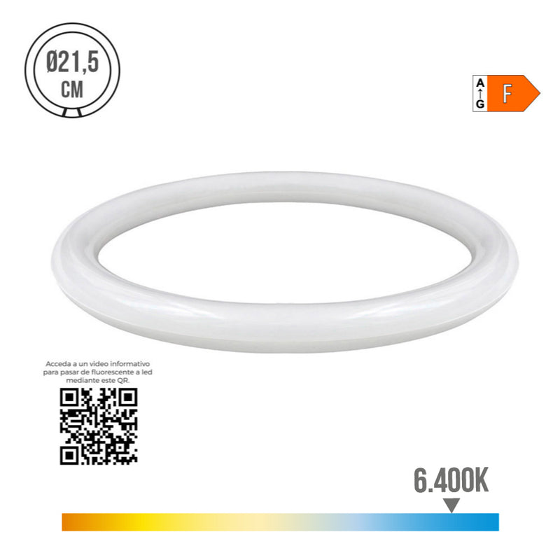 Led Circular Tube G10Q 15W 1500Lm 6400K Cold Light (Eq, 99W) Ø21.5Cm Edm