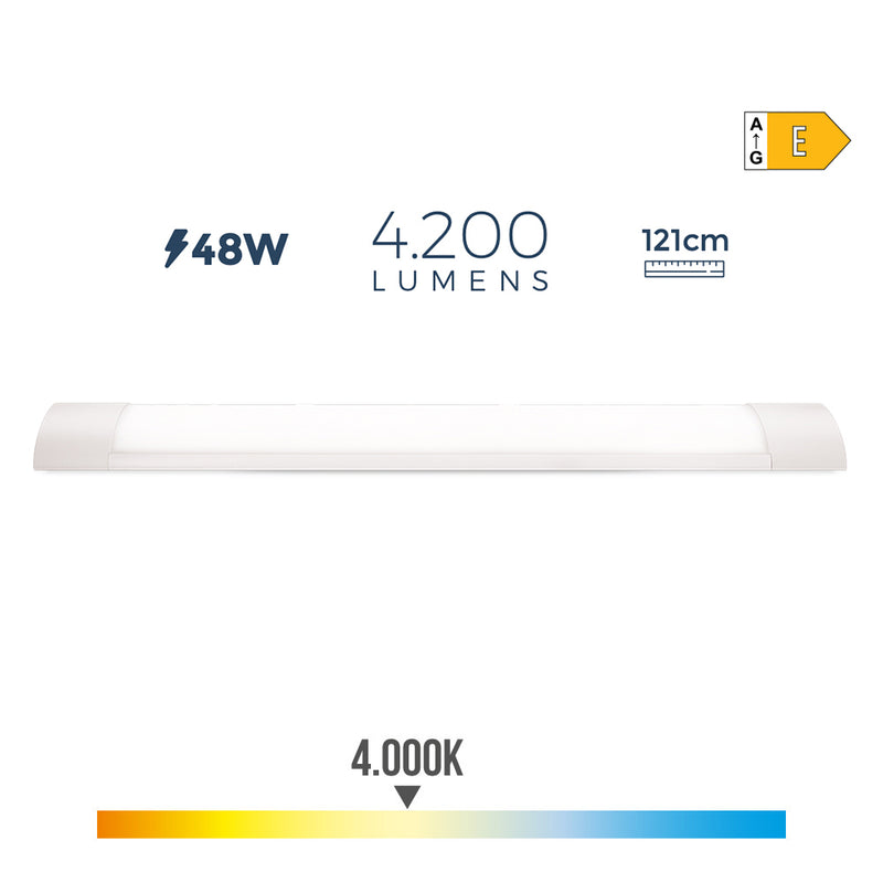 Regleta Electronica Led 48W 4000K Luz Dia 4200Lm 121,3X3,1X12Cm Edm