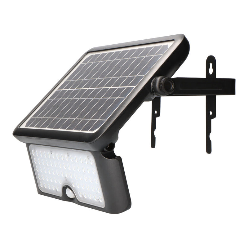 Solar Wall Light 10W 1150Lm Rechargeable, Presence Sensor (2-8M) Black Color 27.5X19.6Cm Edm