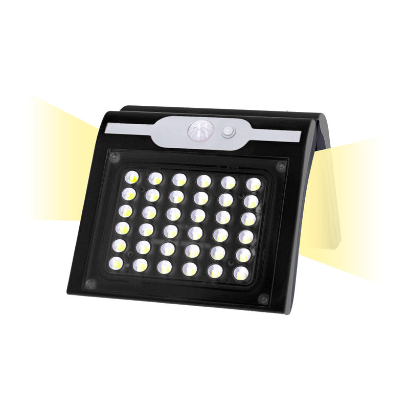 Solar Wall Light 2W 220Lm 6,500K With Sensor Color Black Edm