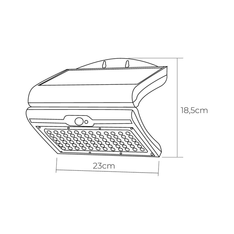 Solar Wall Light 6W 430Lm 6,500K With Sensor Color White Edm