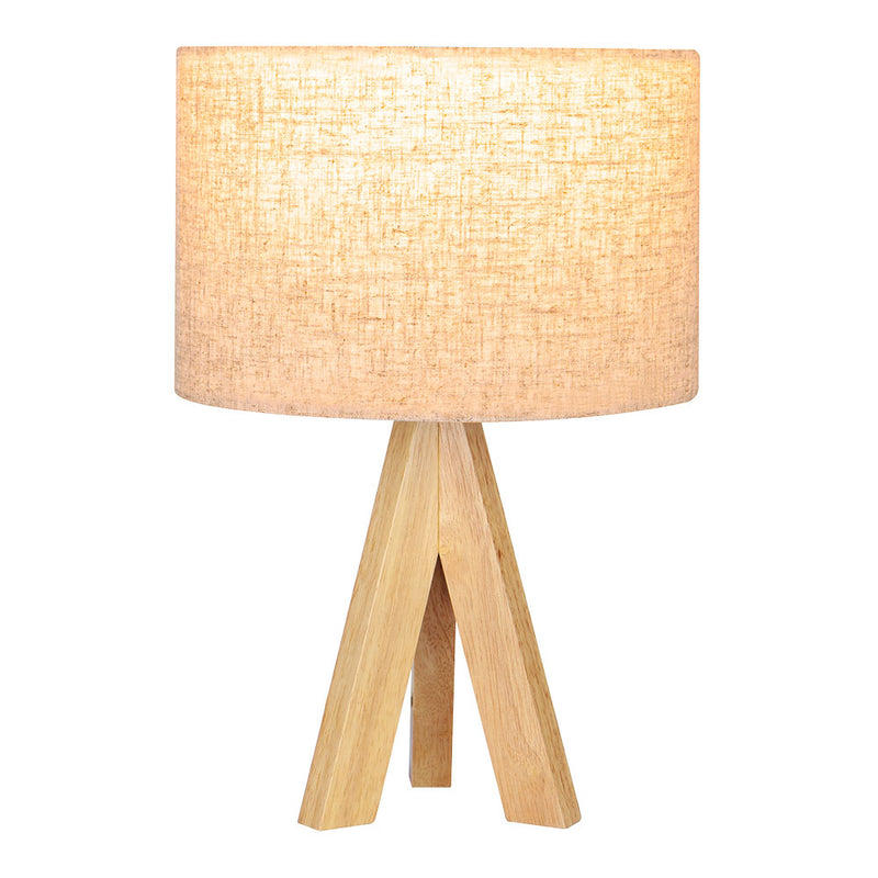 E27 Wood and Fabric Edm Table Lamp