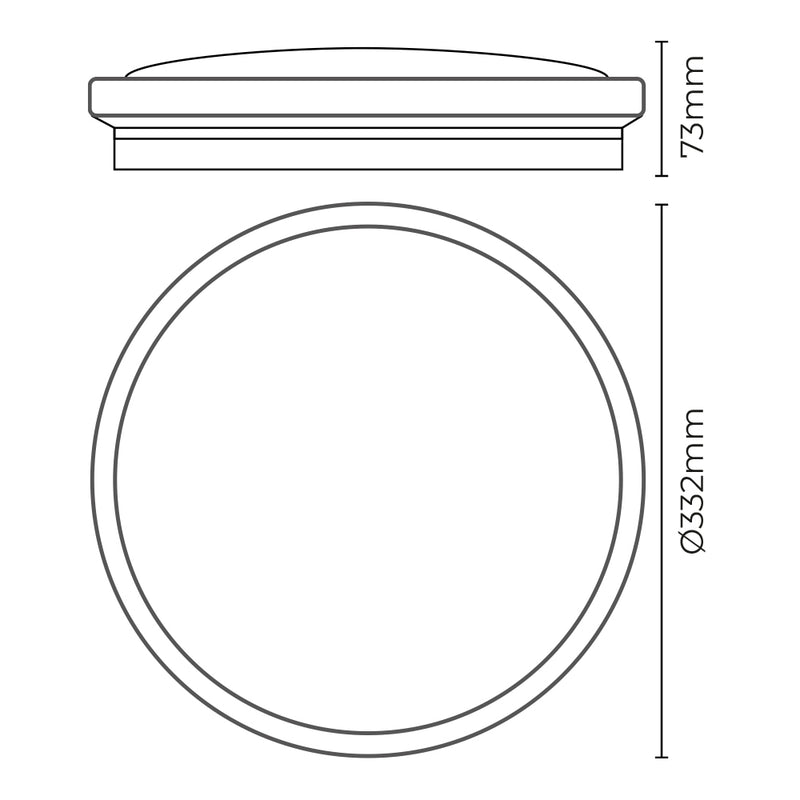 Wall Lamp Circular Surface Led 18W 1820Lm 6500K Ø33X5.5Cm Wood Effect Edm