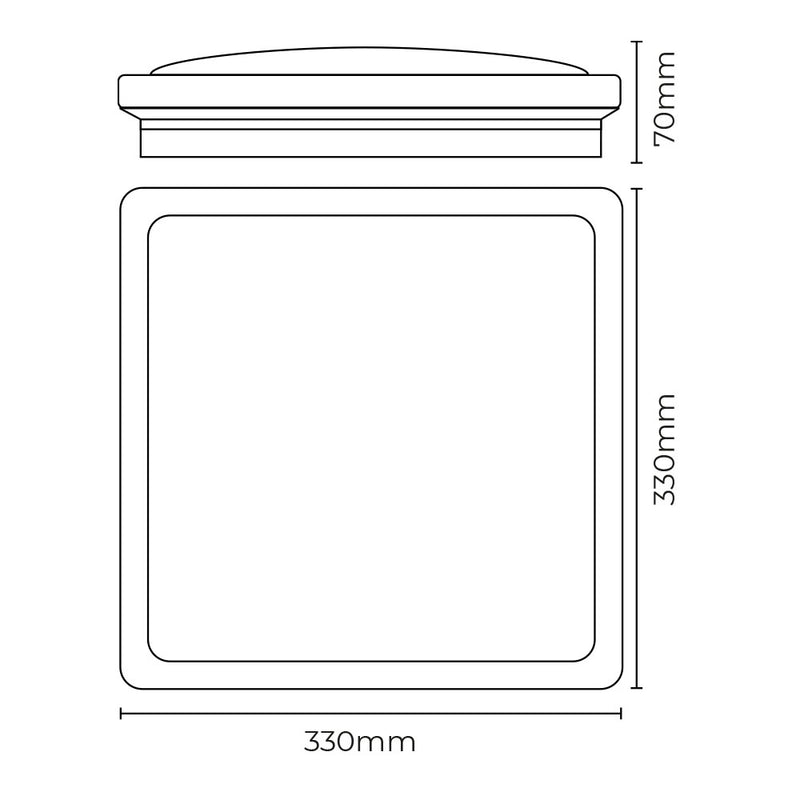 Square Surface Mounted Lamp Led 18W 1820Lm 4000K 33X5X33Cm Wood Effect Edm