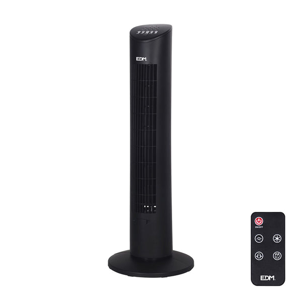 Ventilador De Torre, Potencia: 60W Con Mando A Distancia, Color Negro 28X78,3Cm Edm