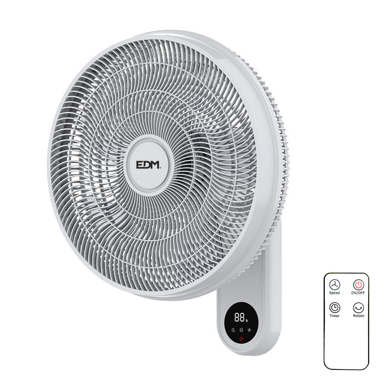 Ventilador Pared 55W 40Cm Con Mando Edm