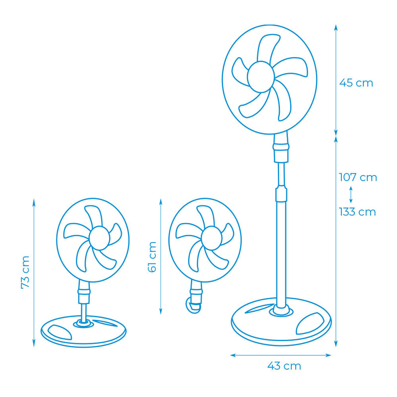 Ventilador 3 En 1 45W Ø40Cm Edm