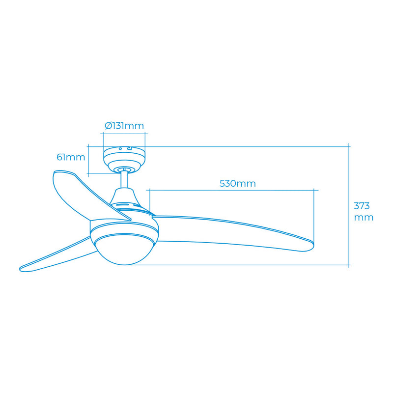 Ventilador De Techo Modelo Egeo, Color Blanco, Potencia: 60W Aspas: Ø122Cm Con Mando A Distancia Edm