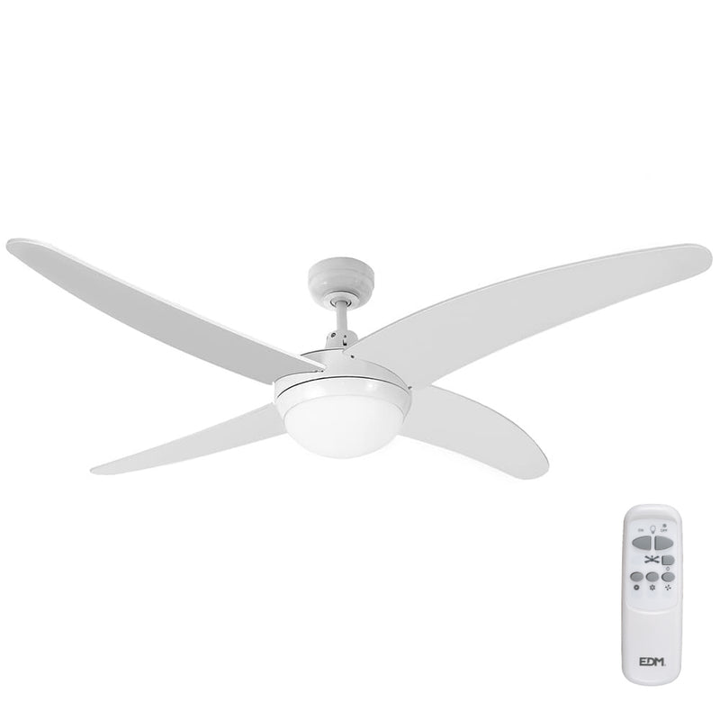 Ventilador De Techo Modelo Caspio, Color Blanco, Potencia: 60W Aspas: Ø132Cm Con Mando A Distancia Edm